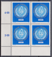 1977 , Mi 1548 ** (3) -  4er Block Postfrisch - 20 Jahre Internationale Atombehörde IAEA - Nuovi