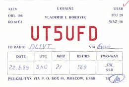 AK 213430 QSL - USSR - Ukraine - Kiev - Radio-amateur