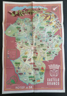 Portugal Dépliant Touriste Avec Carte Castelo Branco 1953 Tourist Flyer Map Miel Huile Olive Liège Honey Olive Oil Cork - Toeristische Brochures