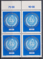 1977 , Mi 1548 ** (6) -  4er Block Postfrisch - 20 Jahre Internationale Atombehörde IAEA - Ongebruikt