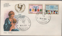 ITALIA - ITALIE - ITALY - 1971 - 25º Anniversario Dell'U.N.I.C.E.F. (UNICEF) - FDC Roma - FDC