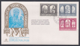 Vatican City 1966 Private FDC Millenium Of Christian Poland, Christianity, Catholic Church, First Day Cover - Briefe U. Dokumente