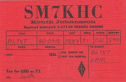 K 213449 QSL - Sweden - Tranas - Radio Amateur