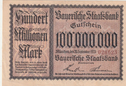 103-München 100 000 000 Mark *** 1923 - [11] Local Banknote Issues