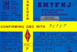 K 213452 QSL - Sweden - Helsingborg - Radio Amatoriale