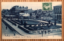 Rennes 35 - 1922 - Place De La République Et Nouveaux Jardins Sur La Villaine - Edit Ouest Éclair 124 - Rennes