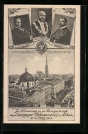 AK Wien, Konzertreise Des Leipziger Männerchor's 1914, Herrenportraits Und Ortspanorama  - Autres & Non Classés