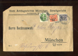 "DEUTSCHES REICH" 1922, Dienstmarke Mi. 42 MiF Auf Brief Ex Amtsgericht Muenchen - Streitgericht (B2114) - Dienstmarken