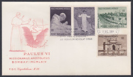 Vatican City 1965 Private FDC Pope Paul VI, Visit To India, Indian Map, Christian, Christianity, Catholic Church, Cover - Storia Postale