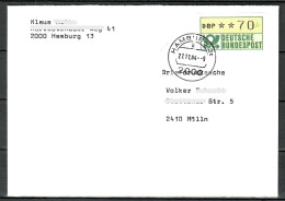 MiNr. ATM 1.1, Inbetriebnahmebeleg SchWzD Vom 27.11.1984 - Postamt Hamburg 36, B-1641 - Timbres De Distributeurs [ATM]