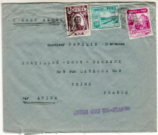 PERU 1947  AIRMAIL LETTER SENT FROM LIMA TO SEINE - Perù