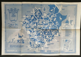 Portugal Dépliant Touriste Avec Carte Vila Da Feira 1955 Tourist Flyer Map Chateau Castle - Dépliants Turistici