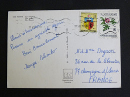 TUNISIE TUNISIA AVEC YT 666 ARMOIRIES ET YT 645 PELARGONIUM FLORE FLEUR FLOWER BLUME - SOUSSE LES REMPARTS - Tunesië (1956-...)