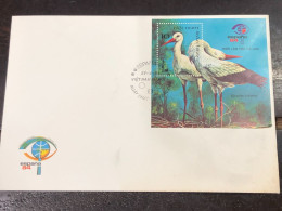 VIET  NAM ENVELOPE-F.D.C BLOCKS-(1984 White Storks -ciconia Ciconia) 1 Pcs Good Quality - Vietnam