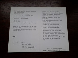 Stefanie Franssens ° Herk-de-Stad 1922 + Schakkebroek 1998 - Obituary Notices