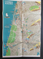 Portugal Dépliant Touriste Avec Carte Coimbra Aveiro Figueira Da Foz Pub Vista Alegre Train 1963 Tourist Flyer Map - Dépliants Touristiques