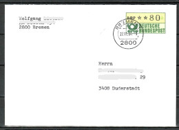 MiNr. ATM 1.1, Inbetriebnahmebeleg SchWzD Vom 27.11.1984 - Postamt Bremen 1, B-1443 - Timbres De Distributeurs [ATM]