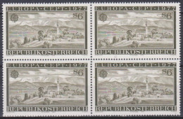 1977 , Mi 1553 ** (3) -  4er Block Postfrisch - EUROPA : Landschaften - Neufs