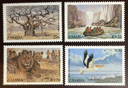 Zambia 1987 Tourism Birds Animals Trees MNH - Zambie (1965-...)