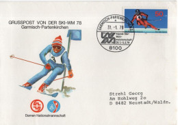 Germany Deutschland 1978 FDC Fur Den Sport, Ski-WM Weltmeisterschaft Skiing, Garmisch-Partenkirchen - 1971-1980