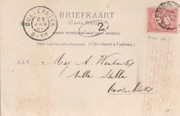 Kleinrond Spoorstempel 1901 Zwolle-Enschede Naar Oosterbeek (kaart Kanaal Almeloo) - Storia Postale