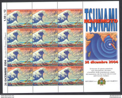 2005 San Marino, Tsunami - Maremoto - A Favore Delle Vittime, N. 2304 - Minifoglio Di 12 Valori, MNH** - Hojas Bloque