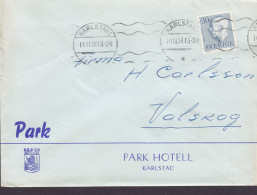 Sweden PARK HOTELL (Hotel) TMS CDs. KARLSTAD 1958 Cover Brief Lettre VALSKOG Gustav VI. Adolf Stamp - Covers & Documents