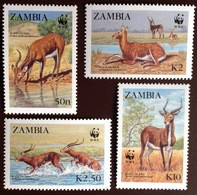 Zambia 1987 WWF Black Lechwe Animals MNH - Otros & Sin Clasificación