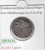 CRE3316 MONEDA GRIEGA TETRADRACMA  PLATA VER DESCRIPCION EN FOTO - Griechische Münzen