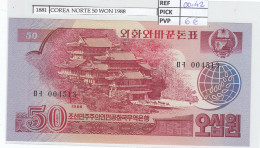 BILLETE COREA NORTE 50 WON 1988 P-38  Baja Numeración - Otros – Asia