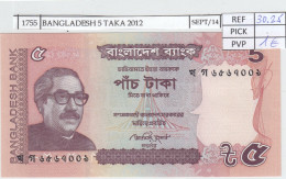 BILLETE BANGLADESH 5 TAKA 2012 P-53c  - Autres - Asie