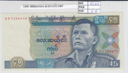 BILLETE BIRMANIA 45 KYATS 1987 P-64  - Andere - Azië