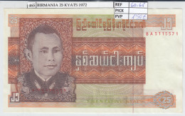 BILLETE BIRMANIA 25 KYATS 1972 P-59 - Altri – Asia