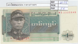 BILLETE BIRMANIA 1 KYAT 1972 P-56 - Other - Asia