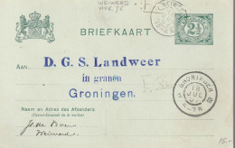 Kleinrond 1907 Weiwerd Naar Groningen - Cartas & Documentos