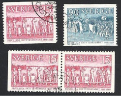 Schweden, 1960, Michel-Nr. 459-460 A + D/D, Gestempelt - Gebraucht