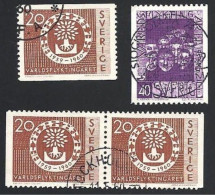 Schweden, 1960, Michel-Nr. 457-458 A + D/D, Gestempelt - Oblitérés