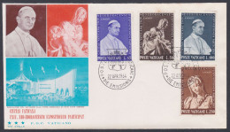 Vatican 1964 Private FDC Universal Exposition, New York, Michalengelo, Statue, Christian, Christianity, First Day Cover - Briefe U. Dokumente