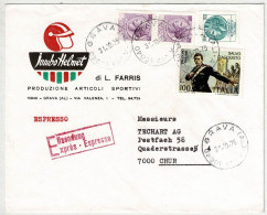 Italien / Italia 1975, Brief Express / Espresso Grava - Chur (Schweiz) - 1971-80: Marcophilie