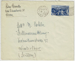 Italien / Italia 1947, Brief Verona - Winterthur (Schweiz), Fresko Venedig / Venezia - 1946-60: Marcophilie
