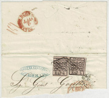 Italienische Staaten Kirchenstaat 1852, Brieffragment Roma - Estados Pontificados