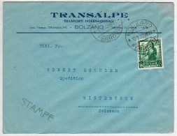 Italien / Italia 1939, Brief Stampe / Drucksache Bolzano - Winterthur (Schweiz), Dante Alighieri - Marcophilie