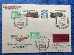 DDR. 1984 Eilsendung Brief Aus Berlin Nach Kiel (BRD). SST "Schmalspurbahnen In Der DDR"  (2DMK001) - Covers & Documents