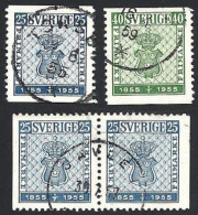 Schweden, 1955, Michel-Nr. 402-403 A + D/D, Gestempelt - Usados