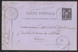 St JUST LA PENDUE (84- Loire),1880 Cachet Perlé Type 25, Aff 10 C Entier Postal, RARE - 1849-1876: Période Classique