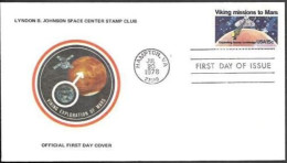 US Space FDC Cover 1978. Probe "Viking 1,2" Landing To Planet Mars - United States