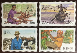 Zambia 1988 IFAD Plants Animals MNH - Zambie (1965-...)