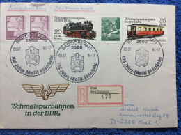 DDR. 1986 R-brief Aus Bad Doberan Nach Kiel (BRD). SST "100 Jahre Moll Bäderbahn"  (2DMK002) - Cartas & Documentos