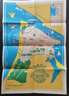 Portugal Dépliant Touriste Avec Carte Almada Costa Da Caparica Transpraia Train Cacilhas Lisnave 1969 Tourist Flyer Map - Toeristische Brochures