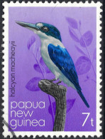 PAPUA NEW GUINEA 1981 QEII 7t Multicoloured, Forest Kingfisher SG404 FU - Papua New Guinea